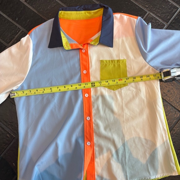 Colorblock Men's/Women’s color block Shirt with Pocket. - Picture 6 of 7